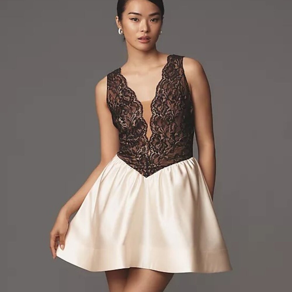 Anthropologie Maeve Twofer Basque-Waist Mini Dress NWT - Size 6